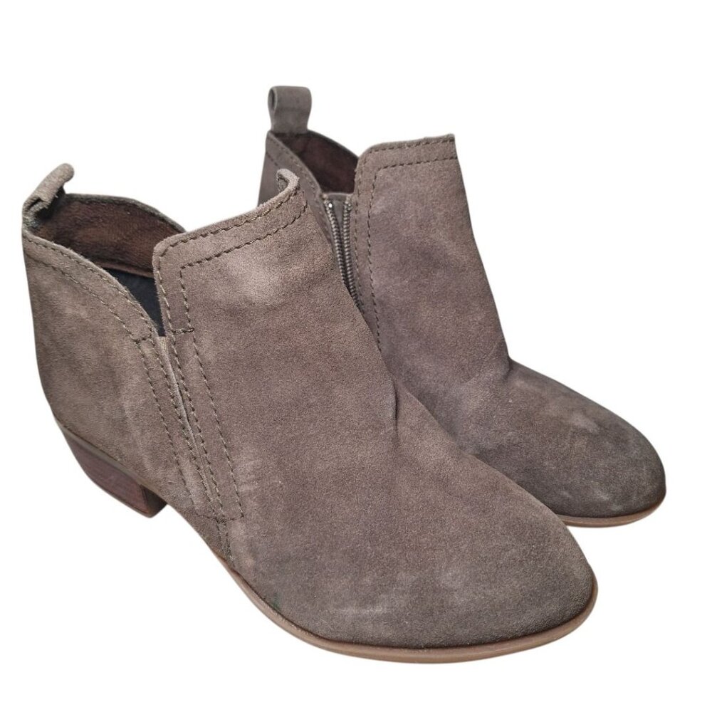 Diba Ankle Booties Low Heel Brown Zip Womens‎ US 6 Faux Suede - Picture 2 of 9